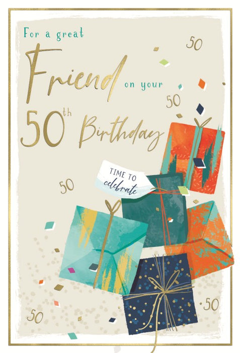 ICG 'For A Great  Friend On Your 50th Birthday' Birthday Card