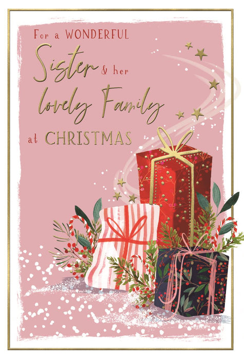 ICG 'For A Wonderful Sister & Her Lovely Family Christmas' Christmas Card