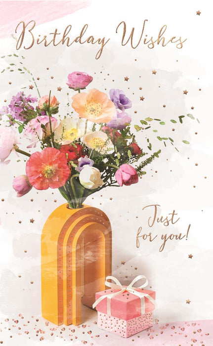 ICG 'Happy Birthday Vase Of Flowers' Birthday Card