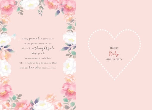 ICG 'To A Wonderful Mum & Dad Congratulations 40' Anniversary Card