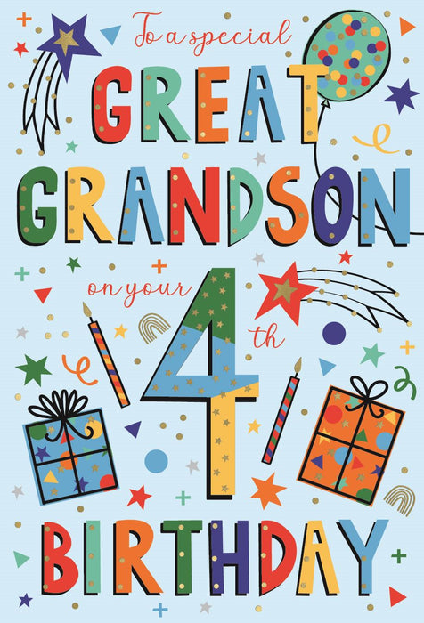 ICG 'To A Special Great Grandson On Your 4th' Birthday Card