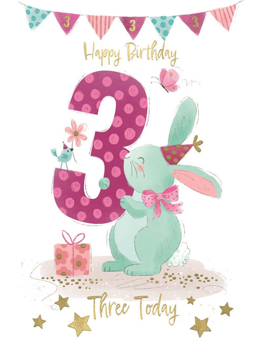 ICG  'Happy Birthday 3 Three Today' Birthday Card