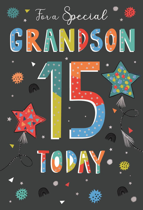ICG 'Grandson 15th' Birthday Card