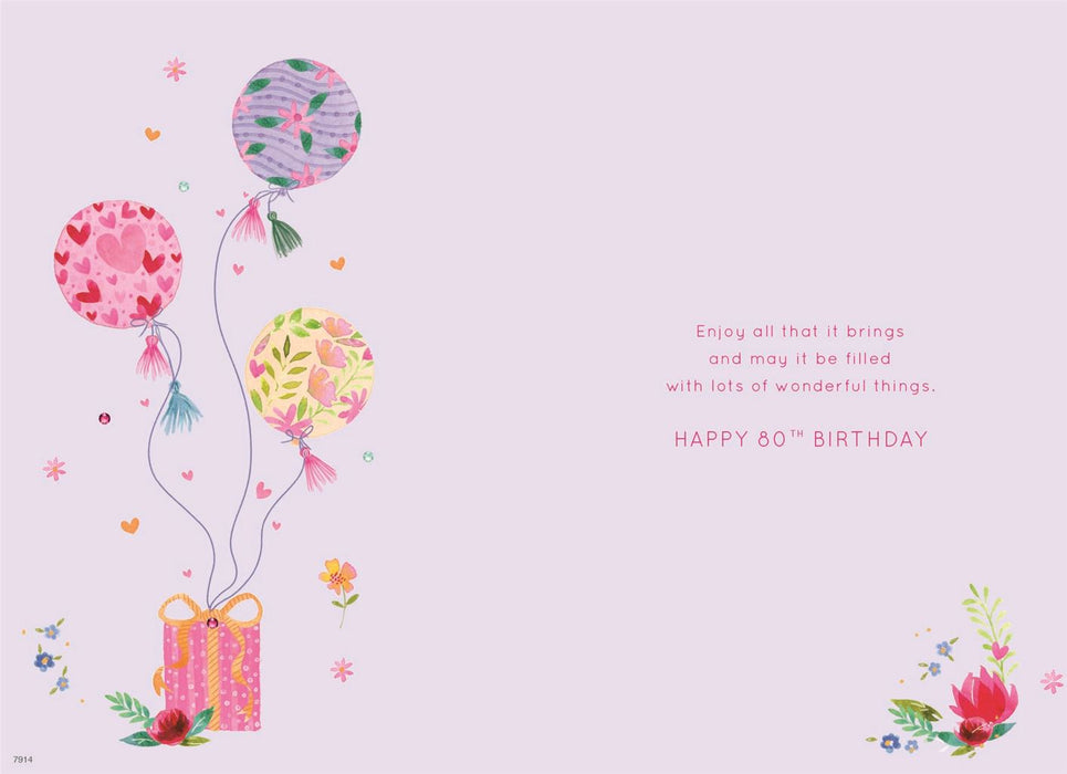 ICG  'Happy 80th Birthday' Birthday Card
