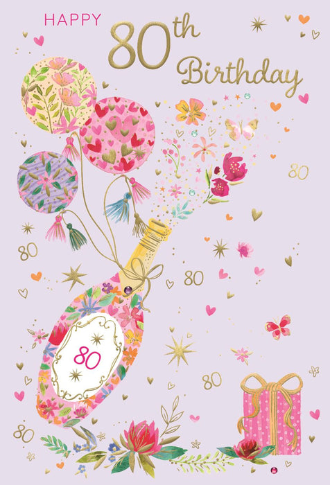 ICG  'Happy 80th Birthday' Birthday Card