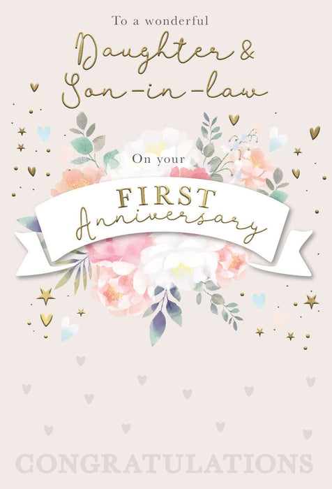 ICG 'To A Wonderful Daughter & Son In Law' Anniversary Card