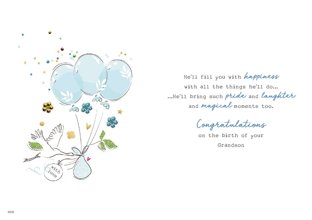 ICG 'On The Birth Of Your Grandson' New Baby Card
