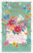 A square Happy Birthday greeting card featuring a colorful floral and butterfly illustration on a mint green background, with decorative gold foil-like speckles and a quote printed near the bottom.