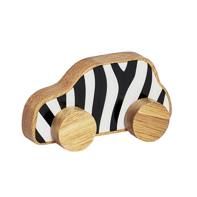 Lanka Kade Wooden Zebra Print Car Push Along