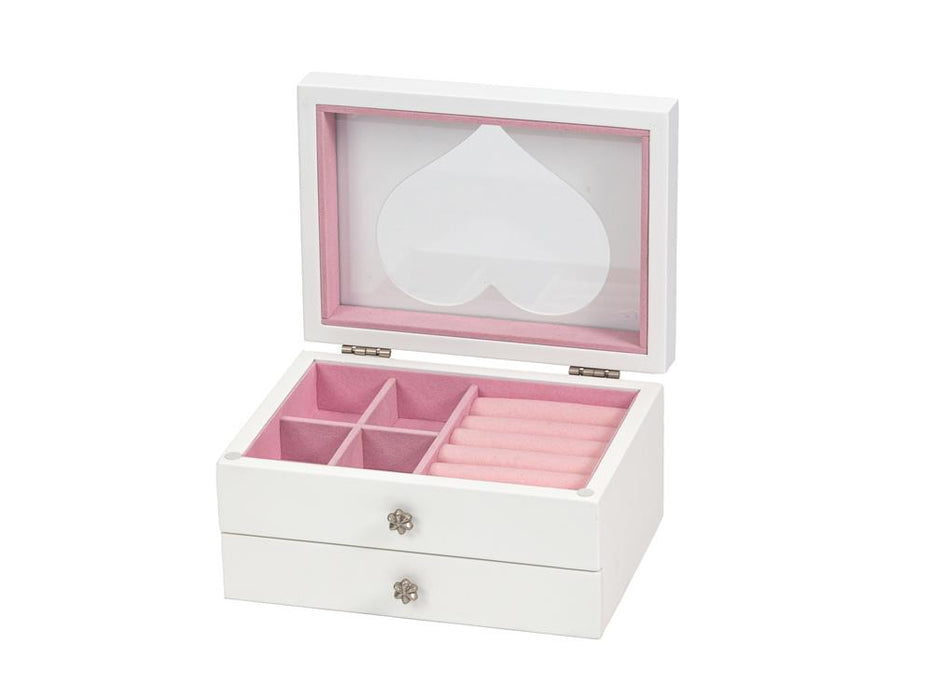 Mele & Co White Heart Jewellery Case