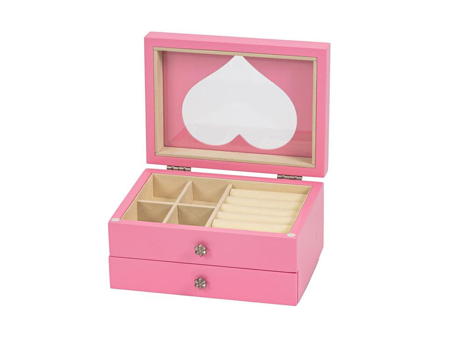 Mele & Co Pink Heart Jewellery Case