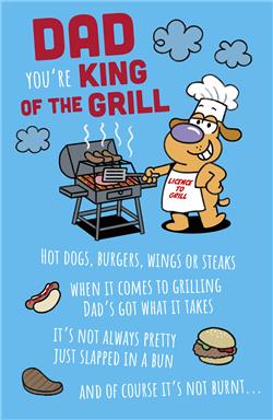 UKG 'Dad You're King Of The Grill' Father's Day Card