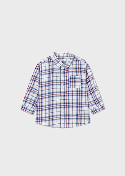 Mayoral Boys Long Sleeved Checked Shirt Red/Blue