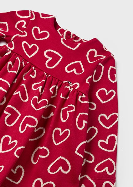 Mayoral Red Heart Print Dress