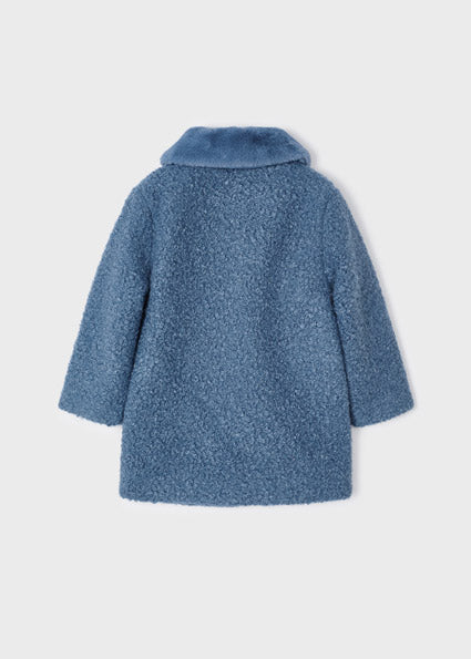 Mayoral Girls Shearling Coat Blue