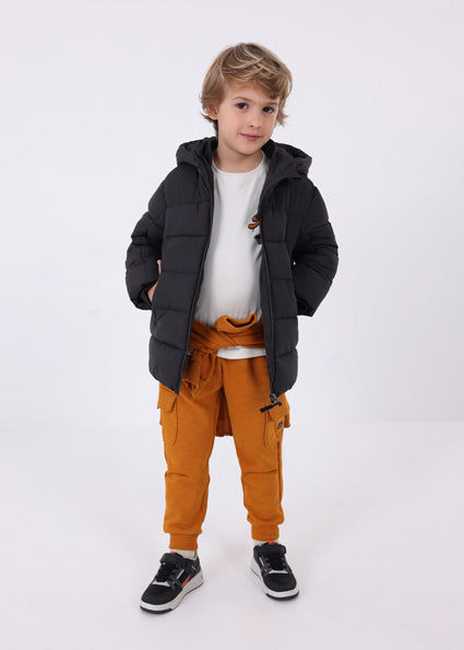 Mayoral Boys Long Coat Black