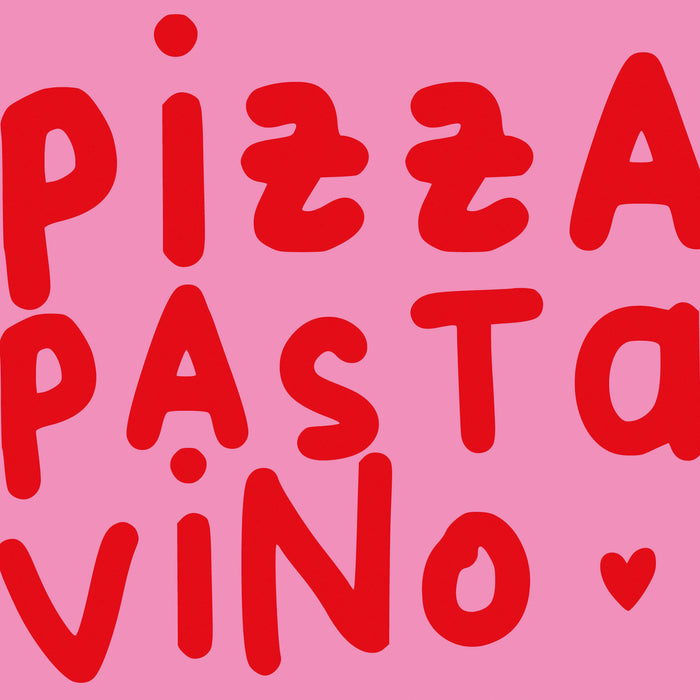 Pizza, Pasta, Vino Rose Napkins 33x33cm