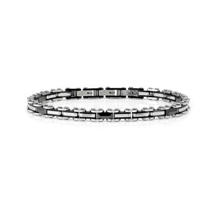 Nomination Virtus Code Steel And Black Silver Bracelet