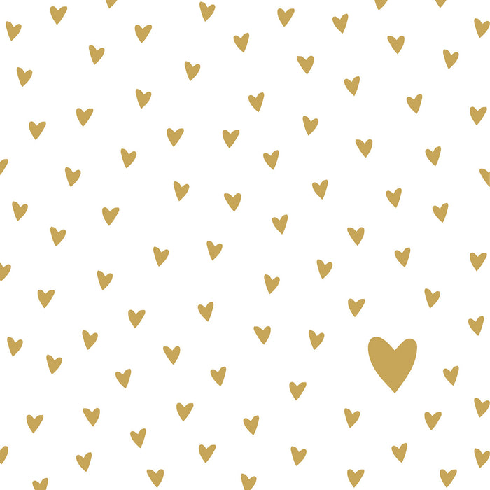 Little Heart Gold Napkins 33x33cm