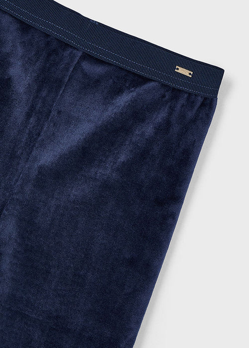 Mayoral Girls Basic Velvet Leggings Navy