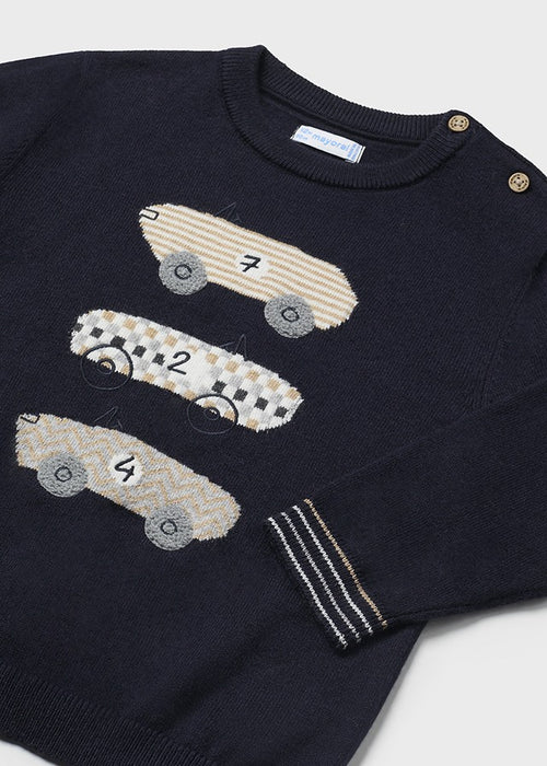 Mayoral Baby Boys Embroidered Car Jumper Navy