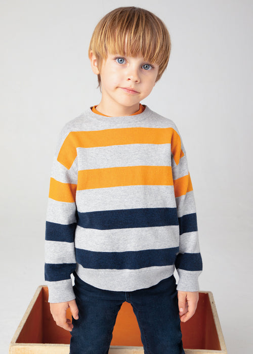 Mayoral Boys Striped Jumper Grey Multi