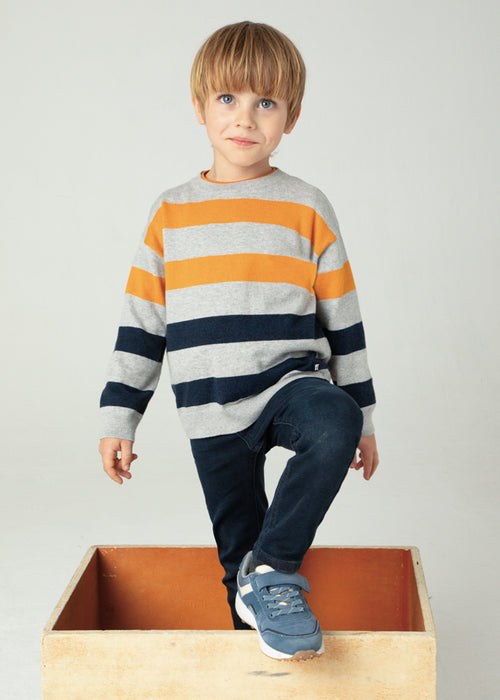 Mayoral Boys Striped Jumper Grey Multi