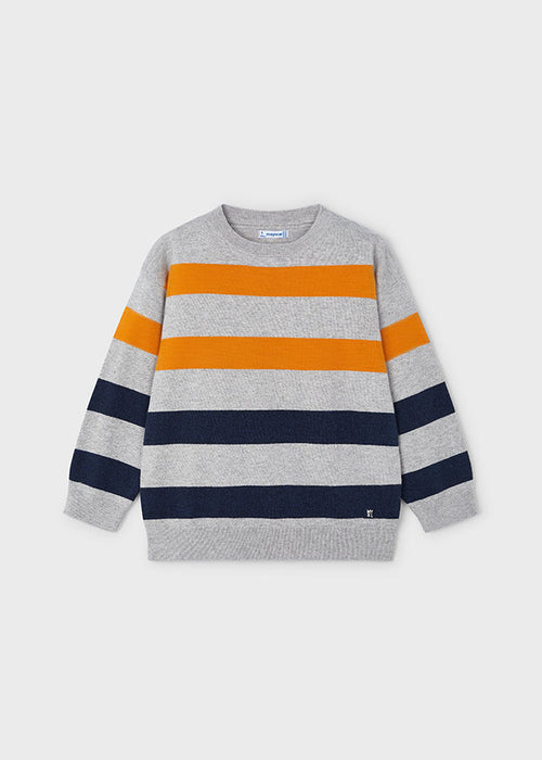 Mayoral Boys Striped Jumper Grey Multi