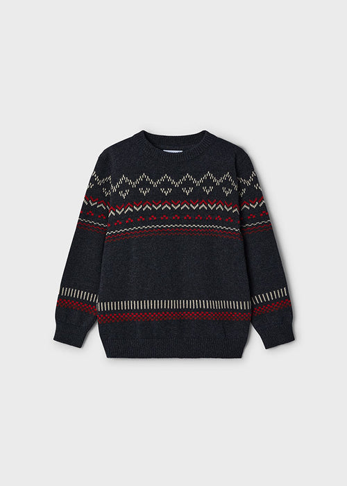 Mayoral Boys Knitted Pattern Jumper Navy