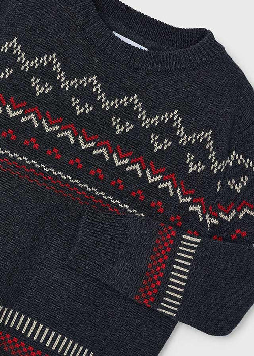 Mayoral Boys Knitted Pattern Jumper Navy