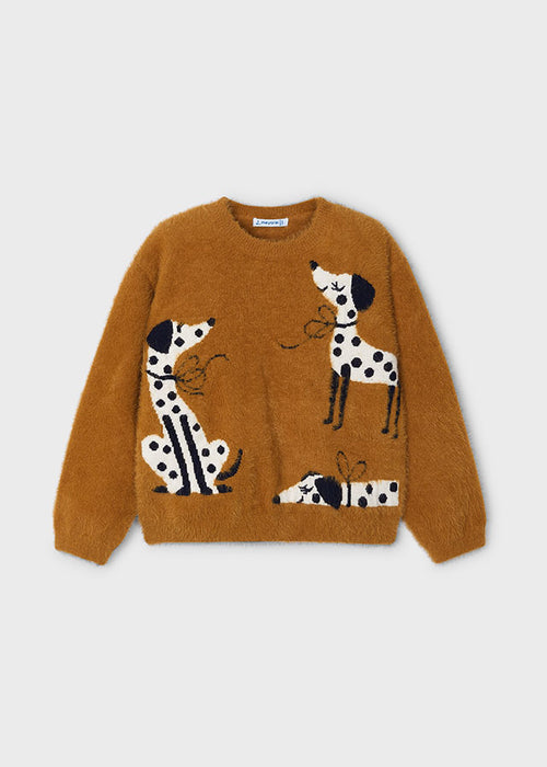 Mayoral Girls Dalmatian Puppy Jumper Caramel