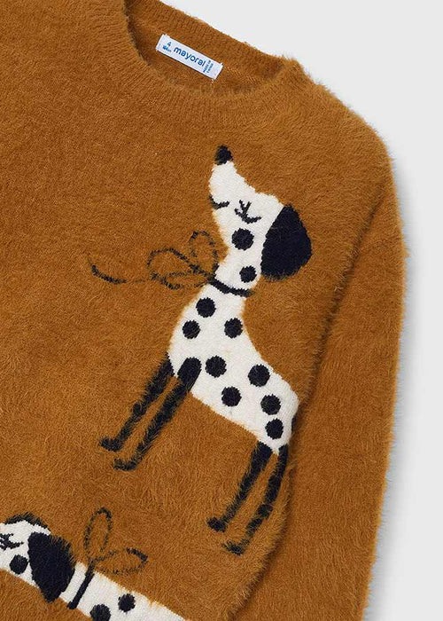 Mayoral Girls Dalmatian Puppy Jumper Caramel