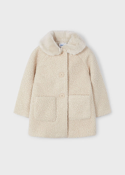 Mayoral Girls Teddy Coat Beige