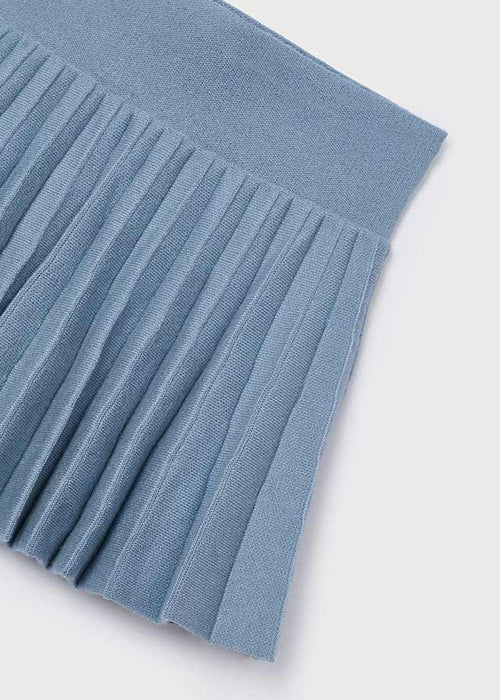 Mayoral Girls Fine Knit Pleated Skirt Sky Blue