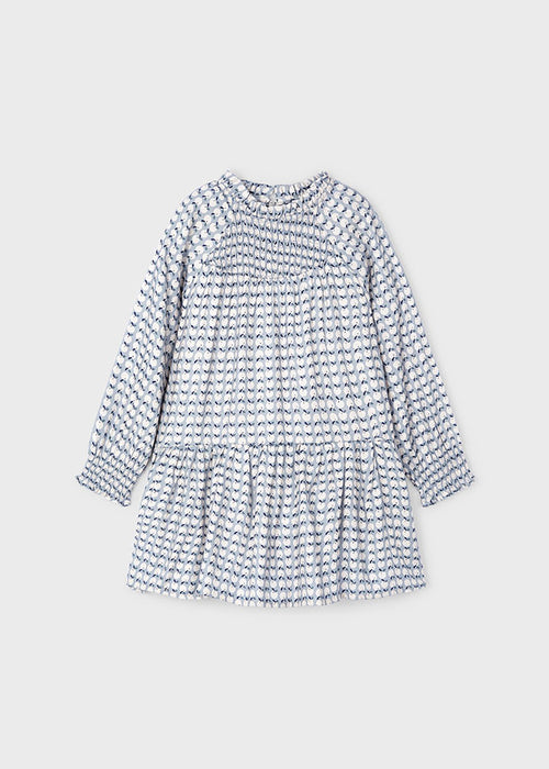 Mayoral Striped Flowy Dress Sky Blue