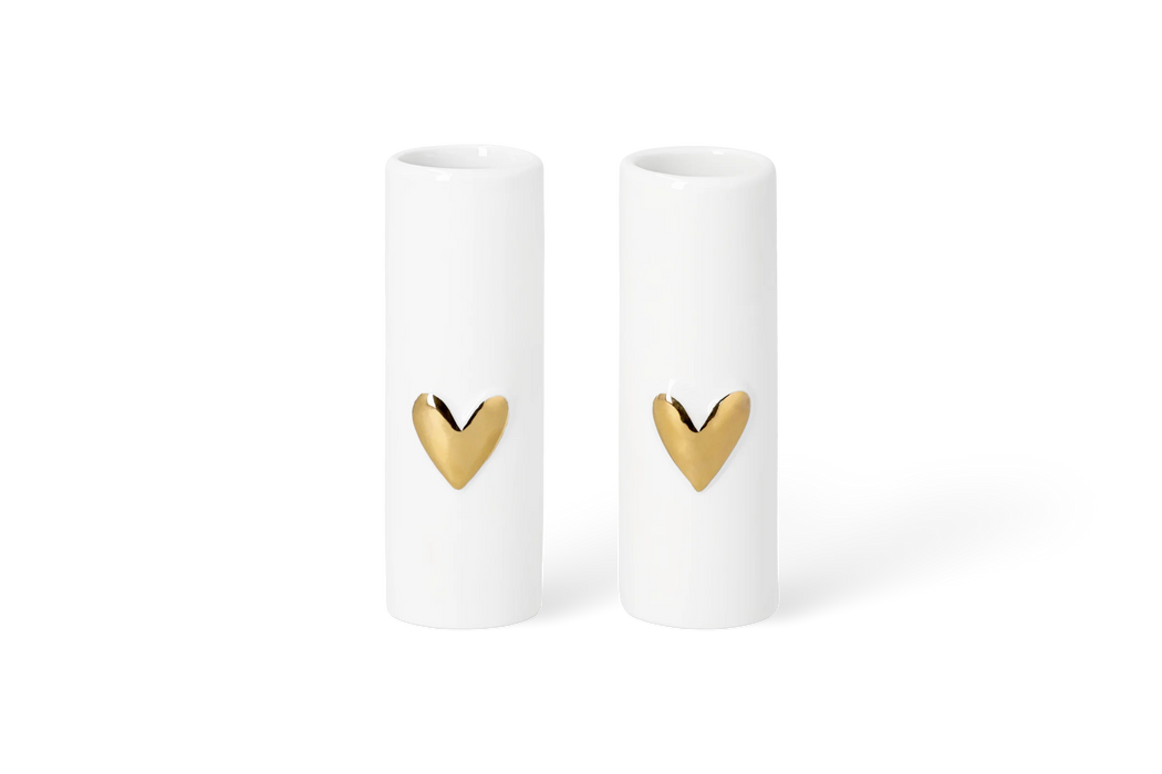 Räder Mini Gold Heart Vases Set of 2