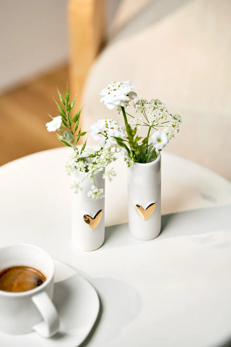 Räder Mini Gold Heart Vases Set of 2