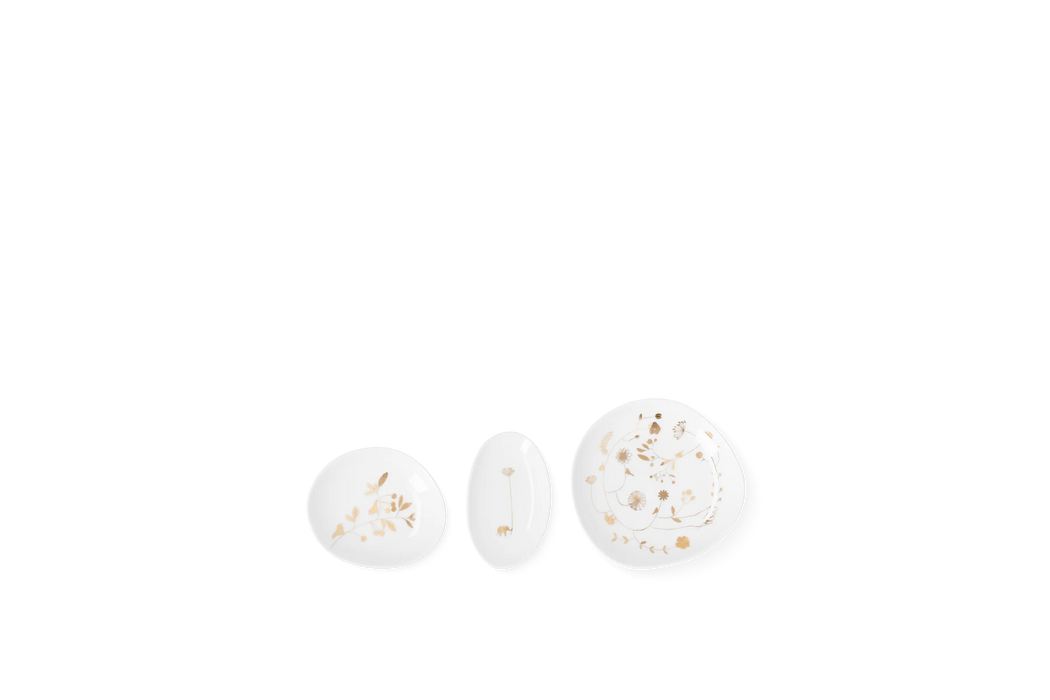 Räder Wunderland Garden Gold Set Of 3 Bowls
