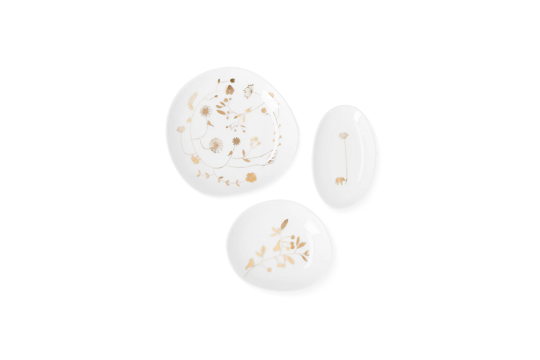 Räder Wunderland Garden Gold Set Of 3 Bowls