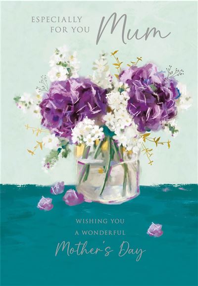 Nigel Quiney 'Purple Peonies Oil' Mother's Day Card