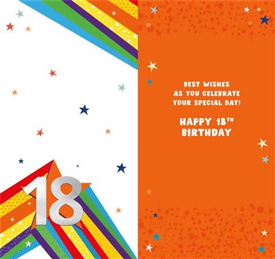 Nigel Quiney '18 Happy Birthday' Rainbow Star Birthday Card