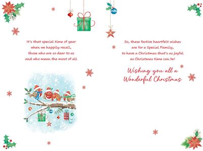 Nigel Quiney 'To A Wonderful Sister & Family' Christmas Card