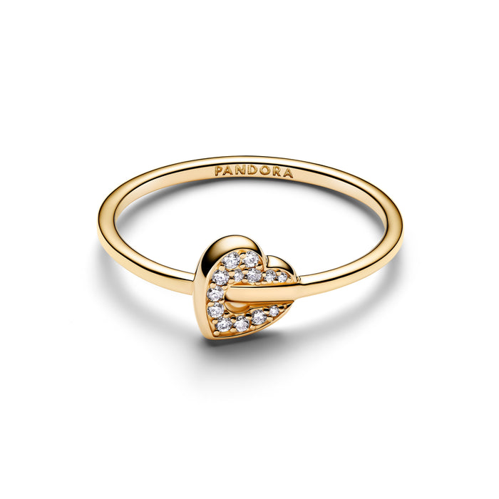 Pandora Talisman 14k Gold Lab-grown Diamond Pavé Heart Ring 14k Gold Plating