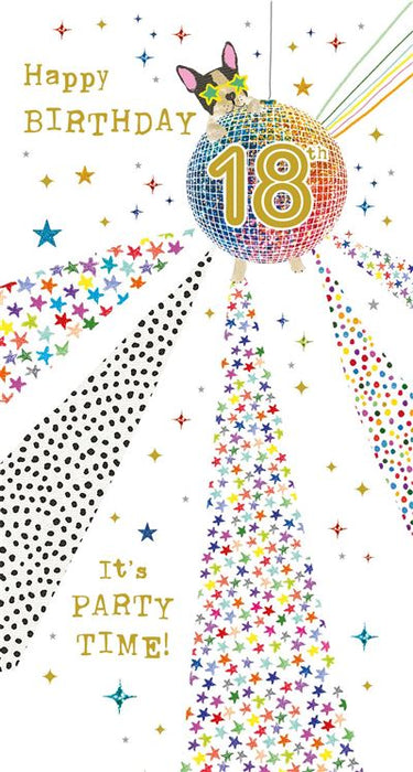 Nigel Quiney '18 Happy Birthday' Glitter Ball Dog Birthday Card