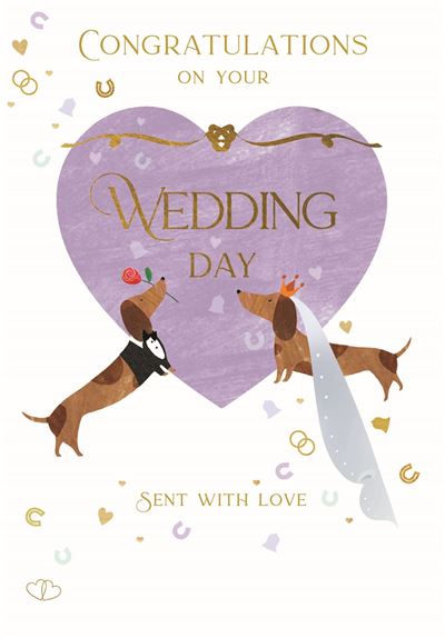 Nigel Quiney 'Sausage Dog Hearts' Wedding Card