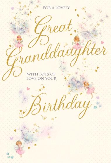 Words & Wishes 'For A Lovely Great Granddaughter' Birthday Card