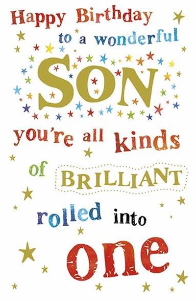 Paper Rose 'To A Wonderful Son' Birthday Card