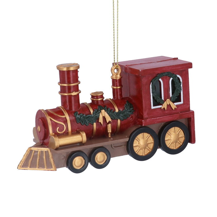 Gisela Graham Acrylic Red Antique Train Tree Decoration