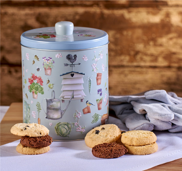 Grandma Wild's Embossed Garden & Beehive Round Biscuit Tin