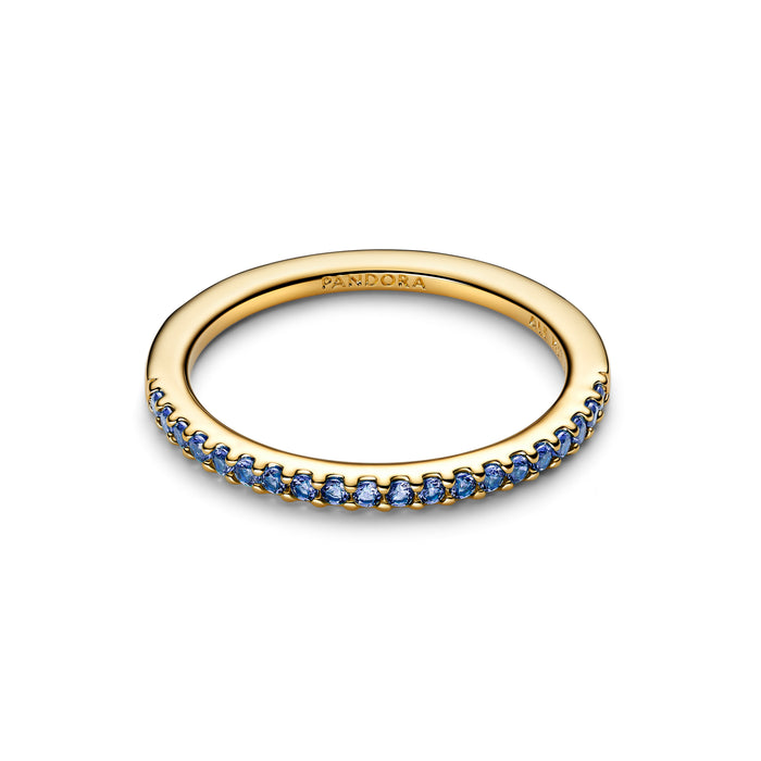 Pandora Sparkling Blue Half-Eternity Band Ring 14k Gold Plating